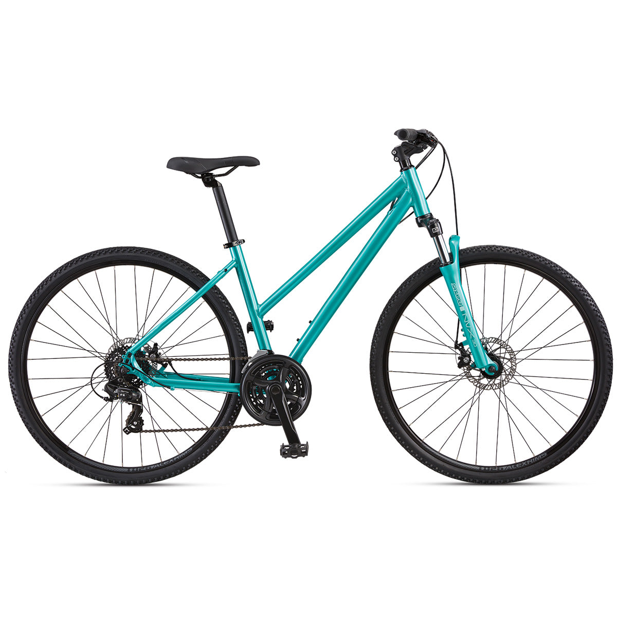 Adventurer Dual Sport A3 Low Step Through Hybrid Bike - Turquoise (LST Large, 18")