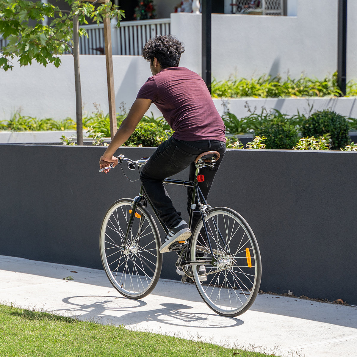 Vintage Flatbar Single-Speed Bike Asphalt Grey