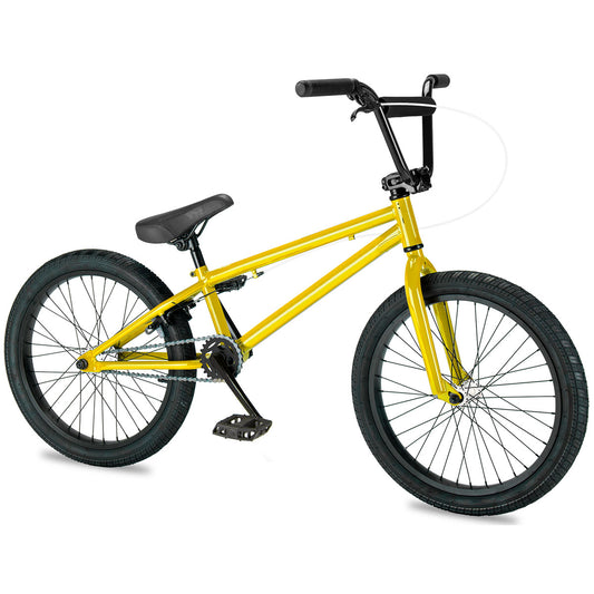 Beginner Freestyle BMX Bike Yellow/Chrome