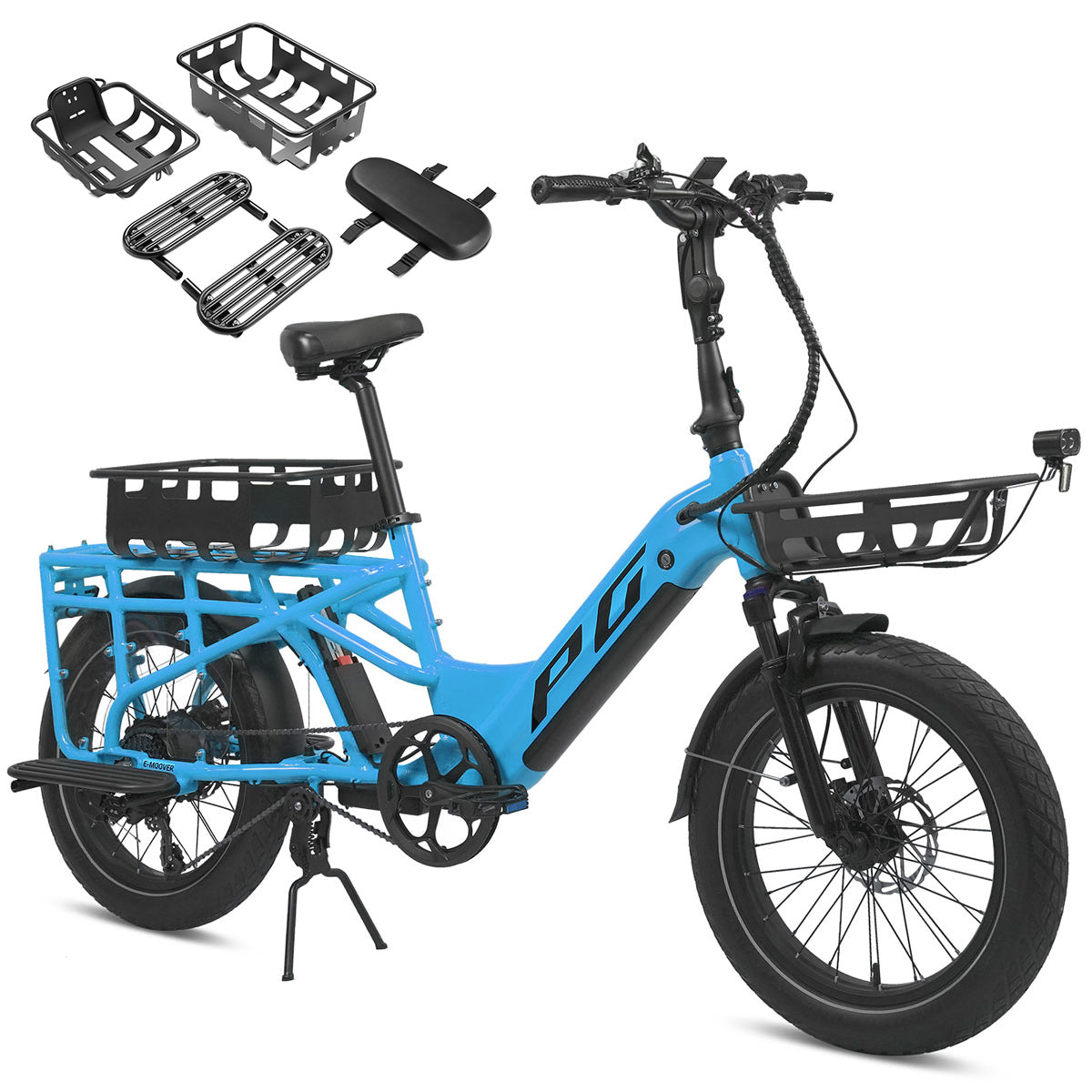 E-Moover E-Cargo Bike + Accessory Kit - Electric Blue