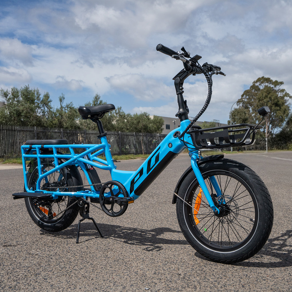 E-Moover Cargo Bike + Transporter Kit - Electric Blue