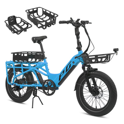 E-Moover Cargo Bike + Hauler Kit - Electric Blue