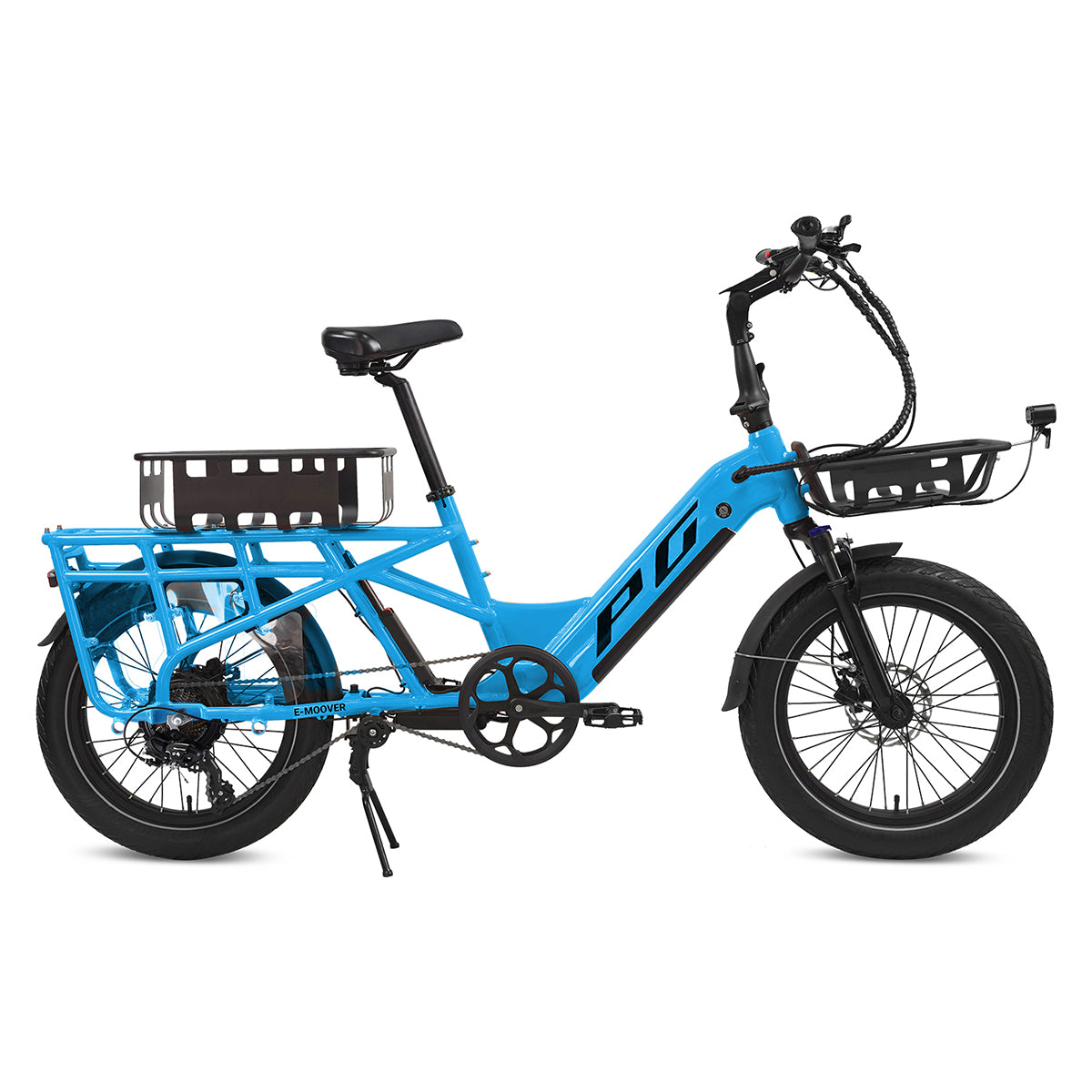 E-Moover Cargo Bike + Hauler Kit - Electric Blue