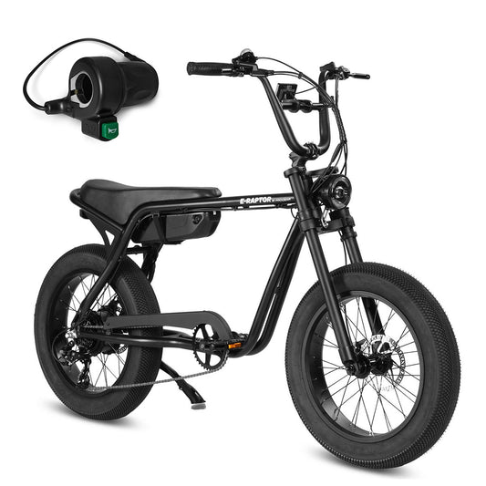 Progear E-Raptor 20" Electric Street Bike - Matte Black + Throttle Kit