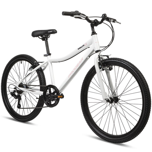 DuraLite 7 Speed Kids Bike 24" - Pearl White