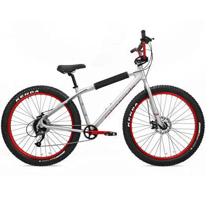 All-Rounder Multi-Speed Cruiser BMX Bike 27.5" Silver/Red