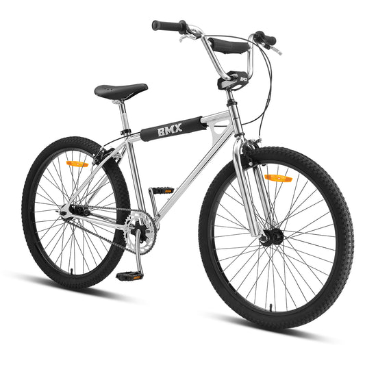 Classic 26" Single Speed BMX Metallic Chrome