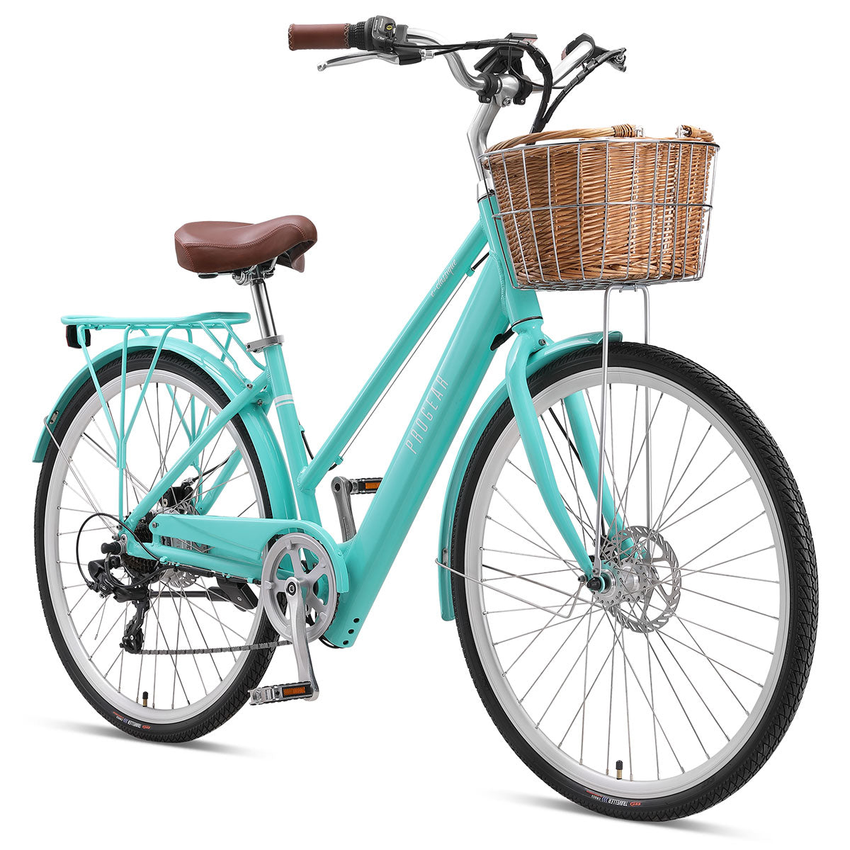 E-Classique Vintage Cruiser Electric Commuter Bike with Front Basket