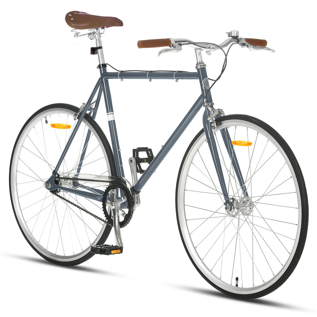 Vintage Flatbar Single-Speed Bike Asphalt Grey