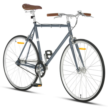 Vintage Flatbar Single-Speed Bike Asphalt Grey